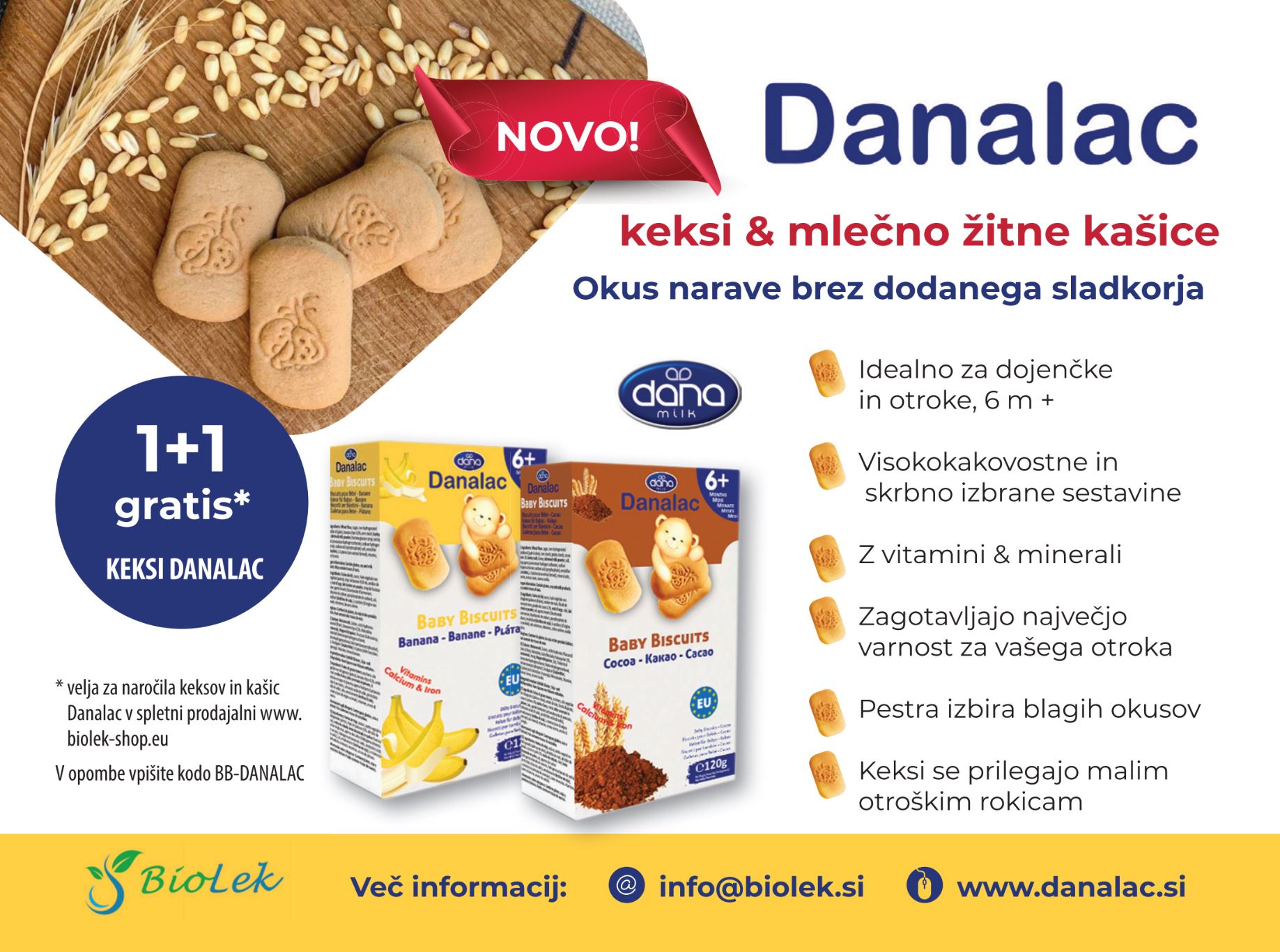 Danalac keksi in mlečno žitne kašice